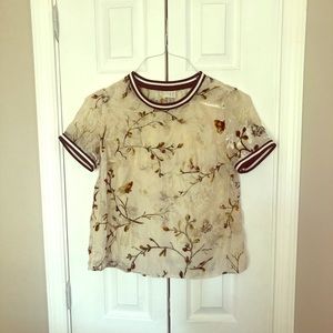 Gorgeous shimmer burnout fabric Tee.